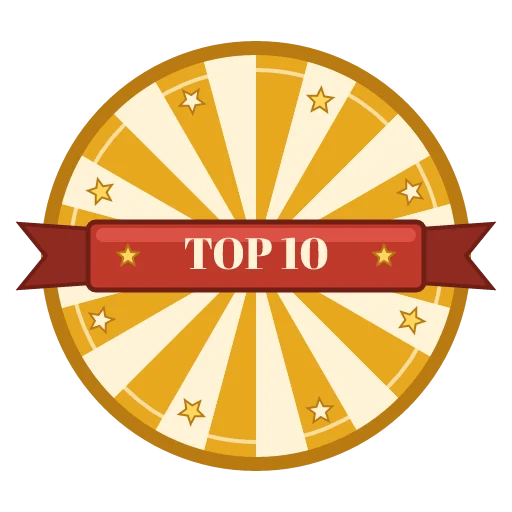 A gold TOP 10 badge drawn by the AI