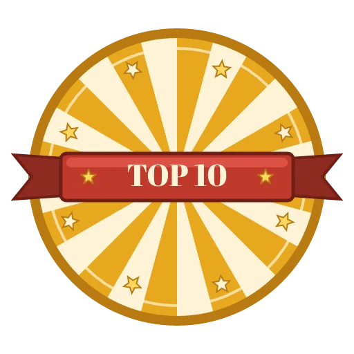 AI badge with a sunburst and TOP 10 ribbon