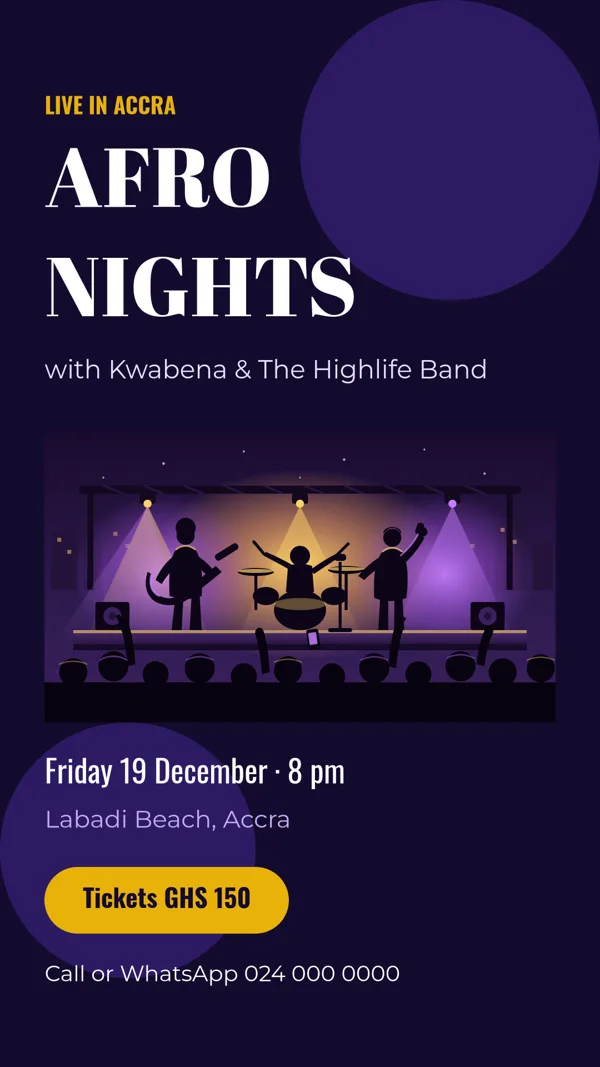 An Afro Nights event flyer